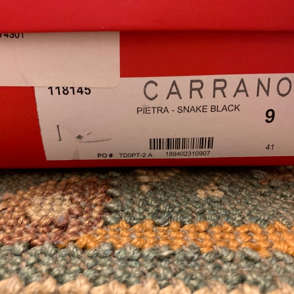 NWOT Carrano Pietra Black Snake Mule Pump Heel - Picture 2 of 5